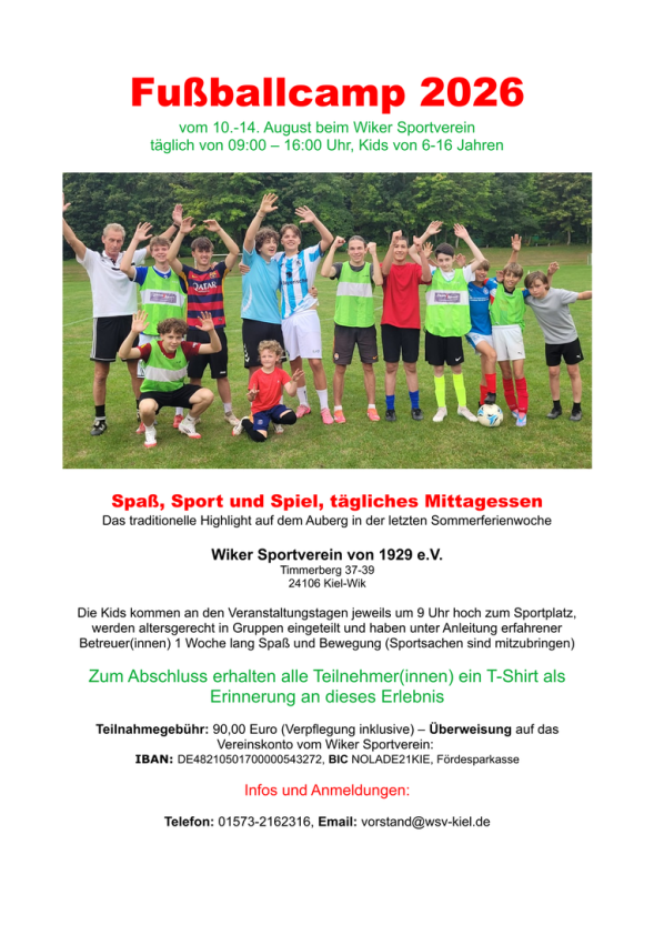 Aushang Fußballcamp 2026